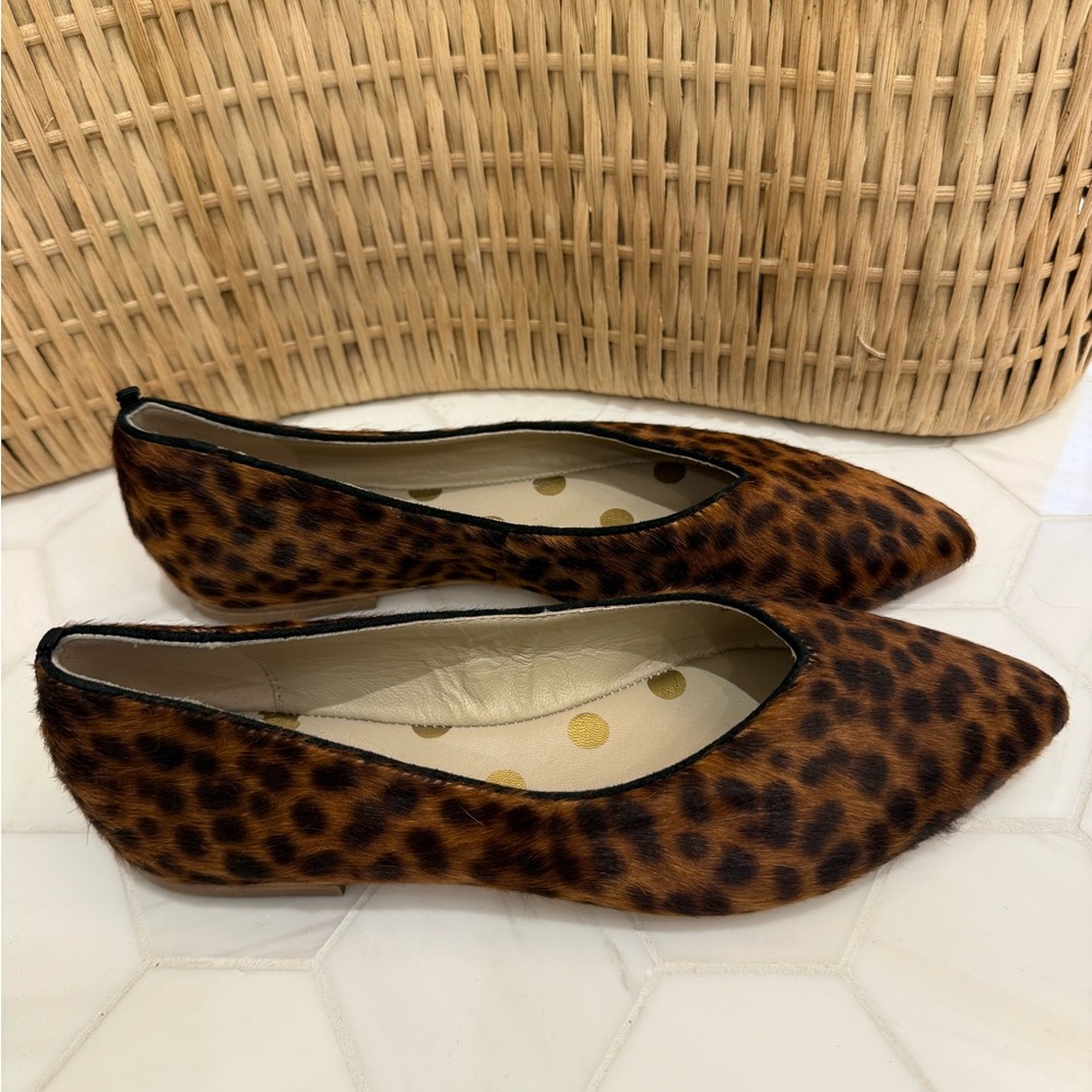 Boden Leopard Print Flats 39 barely worn real hide